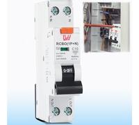Warmfay FI/LS Disjoncteur compact RCBO type A 30 mA C10A 230 V, Disjoncteur différentiel 1P+N 6 kA, Disjoncteur protégé RCD 35 mm DIN Montage rail Courbe A