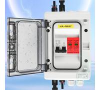 Warmfay Protection contre les surtensions PV Solaire Interrupteur de séparation pour foudre DC 1000 V DC 32 A, boîte de connexion PV 1 chaîne 4 modules (1 en 1 sortie) pour système photovoltaïque IP65