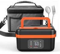 Warmfunn Gamelle Chauffante,1L 16000mAh Rechargeable Lunch Box Chauffante,6 températures, Boîte à lunch électrique sans fil pour adultes, pour Voyage,Bureau,pique-nique