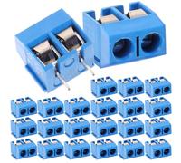 Warmhm 100 Pièces Bornier à Vis Bleu 2 Broches en Fer Broches Droites 5,08mm pour Connecteurs de Fils Électriques Faciles à Identifier