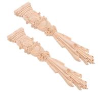 Warmhm 2 Pièces Applique Décorative en Bois Sculpté pour Meubles et Cheminées, Garniture Créative en Bois Khaki, Résistante à l'usure et Facile à Utiliser, Décoration D'intérieur