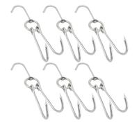 Warmhm 6 Pièces Crochets à Viande Inoxydables en Acier Inoxydable | Suspendre de Viande et Volaille, Usage Fumage Barbecue, Finition Argenté, Rust-proof, Lot Adapté aux Crochets