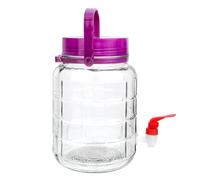 Warmhm Bocal à Conserves Alimentaires Jarre à Vin Robinet 3l 3kg Verre Plastique Multifonction Portable pour Hôtel et Maison pour Fermentation et Pickles