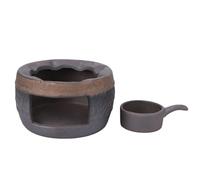 Warmhm Bougeoir en Céramique Rétro Chauffe-théière et Porte-Bougie, Chauffage Artisanal pour Thé, Design Simple et Élégant pour Profiter du Thé