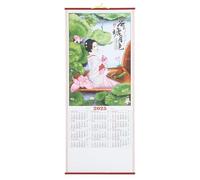 Warmhm Calendriers Chinois 2025 Calendriers Lunaires de L'année Du Serpent Suspendus Du Serpent Du 2025 à Défilement en Imitation Rotin pour Le Nouvel an
