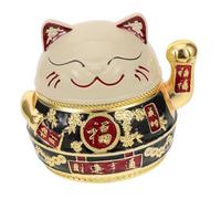 Warmhm Cendrier Décoratif avec Couvercle Maneki Neko Accessoire de Bureau Élégant pour Table de Salon Cendrier Chat Odeur et Pratique
