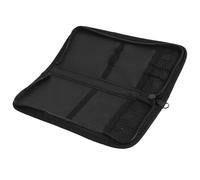 Warmhm Étui à Pinceaux Noir en Toile Oxford, Grosse Capacité, Zippé | Pochette de Rangement Trous Individuels, Classification Pratique, Usage Peinture et Dessin, Format Portable