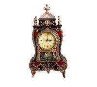 Warmhm Horloge de Table Vintage avec Balancier Style Européen Décoration Intérieur pour Salon et Bureau Pendule Ancienne sans Pile Ambiance Créative et Élégante