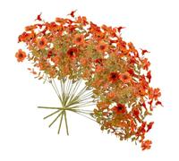 Warmhm Lot De 5 Fleurs Artificielles Réalistes en Soie Orange - Décoration Dextérieur en Eucalyptus Artificiel pour La Maison Et Le Camping