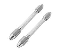 Warmhm Perceuse Manuelle à Torsion Double Tête Hexagonale en Laiton Argenté, 2pcs, Outil Ergonomique Trous de Perçage, pour Réparation Montre et Horlogerie