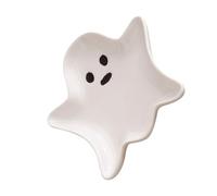 Warmhm Petit Plateau à Bijoux Céramique Organisateur de Rangement pour Bijoux Coupelle Décorative Forme de Fantôme pour Halloween