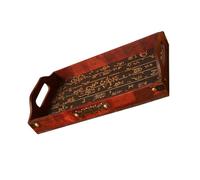Warmhm Plateau Bois Rectangulaire Multifonction Pour Thé Et Fruits Léger Et Pratique Style Rétro Chinois Plateau De Service Maison Écologique Et Résistant