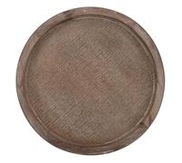 Warmhm Plateau Décoratif Rond en Bois Marron Artisanal Style Rustique Vintage, Support pour Bougies et Rangement Clés, pour Commode ou Table à Manger