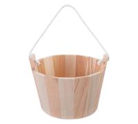 Warmhm Seau Traditionnel Capacité en Sauna en Corde Bois Poignée Naturel Moyenne, Accessoires Élégants de Vapeur pour Sessions à Domicile