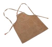 Warmhm Tablier de Barbecue Sangle Réglable Résistant à L'huile en Cuir Épais Marron avec Poche pour Barbecue en Extérieur et Atelier
