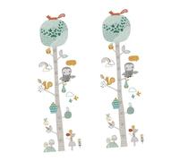 Warmhm Toise Murale Garçon Fille Autocollante Animaux Forêt Sticker Mesure Hauteur Décor Chambre Garçon Fille Jungle Renard
