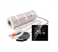 WARMTEC Chauffage au sol électrique 170 W/m² | Tapis chauffant autocollant avec thermostat pour chaleur sous le carrelage | Chauffage au sol avec e protection IPX7 | SRT Noir 8 m²