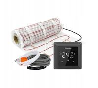 WARMTEC Chauffage au sol électrique 170 W/m² | Tapis chauffant autocollant avec thermostat pour chaleur sous le carrelage | Chauffage au sol avec e protection IPX7 | WRT Noir 14 m²