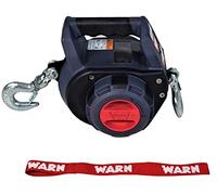 WARN 101575 Treuil à perceuse Portable, avec Corde synthétique de 12,2 m : capacité de Traction de 340 kg, Gris