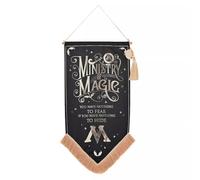 Warner Bros Harry Potter Bannière pour anciens élèves Ministry of Magic, noir à suspendre au mur avec pompon, fanion décoratif avec emblème