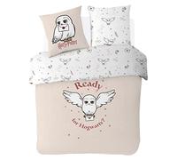 Housse De Couette Harry Potter Hedwige Coton Ecru 200X200 63X63