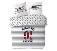 Housse De Couette Harry Potter Hogwarts Express Coton Blanc 220X240 63X63