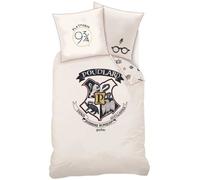WARNER Parure de couette 100% coton Harry Potter - 140x200 cm - Beige écru