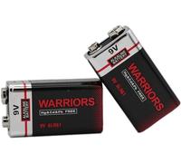 Warriors 2X Pile 9V Alcaline 6LR61, Longue Durée