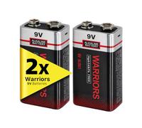 Warriors 2X Pile 9V Alcaline 6LR61, Longue Durée | Pour détecteurs de fumée, alarmes CO, télécommandes, jouets, multimètres, horloges et appareils ménagers