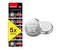 Warriors 5X Pile CR1620 3V Lithium Bouton | Emballage sécurité enfant. Pour clés, balances, calculatrices, télécommandes, montres et petits appareils
