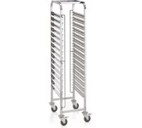 WAS Germany Chariot à étagères GN 1/1 pour 15 récipients / 30 plateaux Acier au chrome-nickel