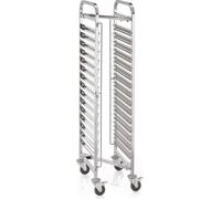 WAS Germany Chariot à glissières GN forme Z 1/1 pour 15 récipients / 30 plateaux Acier au chrome-nickel