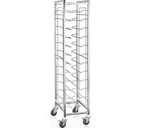 WAS Germany Chariot à plateaux GN 1/1 pour 12 plateaux, 60 x 39 x 180 cm, argenté , Acier au chrome-nickel