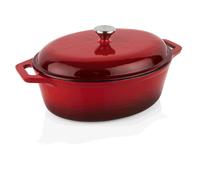 WAS Germany Cocotte rouge 5,2 l fonte acier inoxydable émaillé 33,5 x 26,5 x 11,5 cm