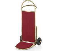 WAS Germany Diable à bagages, 61 x 70,5 x 121 cm, doré, tapis rouge, acier inoxydable