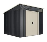 Wasabi - Abri de Jardin Métal 5,6m2 Stark avec Fenêtre - Porte coulissante double - Toit plat - Cabane extérieur - Cabanon rangement et stockage
