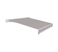 Wasabi Auvent rétractable extérieur 300 x 250 cm gris polyester - Structure semi-coffre en aluminium - Bâche de protection solaire - Manivelle incluse - Manuel enroulable pour terrasse, jardin, balcon