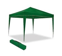 WASABI Tonnelle Pliante 3x3 Verte Imperméable, Barnum de Jardin Extérieur Pliante 3x3, Structure Aluminium, Montage Rapide, Sac de Transport, Piquets et Sangles Inclus