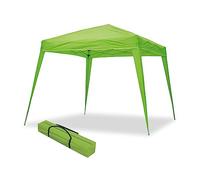 WASABI Tonnelle Pliante 3x3 Verte Imperméable, Barnum de Jardin Extérieur Pliante 3x3, Structure Aluminium, Montage Rapide, Sac de Transport, Piquets et Sangles Inclus