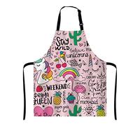 Wasach Joli tablier de cuisine unisexe avec col réglable pour la cuisine, le jardinage, taille adulte