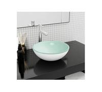 vidaXL Lavabo en verre trempé 35x12 cm blanc