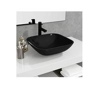 vidaXL Lavabo Verre 42x42x14 cm Noir