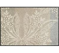 Wash+Dry Paillasson, Floral Lace 50x75cm, intérieur et extérieur, Lavable, Gris