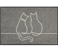 Wash+Dry Paillasson, Lovetails 50x75cm, intérieur et extérieur, Lavable, Gris