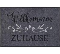 Wash+Dry Tapis de Sol, Willkommen Zuhause 50x75cm, intérieur et extérieur, Lavable