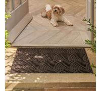 Wash+Dry Tapis Dune Vagues Marron foncé 60 x 90 cm, intérieur et extérieur, Lavable