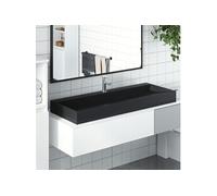 vidaXL Lavabo 120x46x11 cm Fonte minérale/fonte de marbre Noir mat