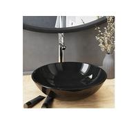 vidaXL Salle de bains Lavabo avec robinet Garniture d'écoulement noir