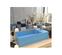vidaXL Lavabo de salle de bain avec trop-plein Céramique bleu clair