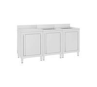 vidaXL Armoire sous évier Gastro 180x60x96 cm acier inoxydable